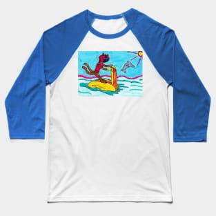 Jetski Cat Baseball T-Shirt